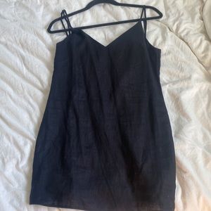 Cute black linen reformation dress